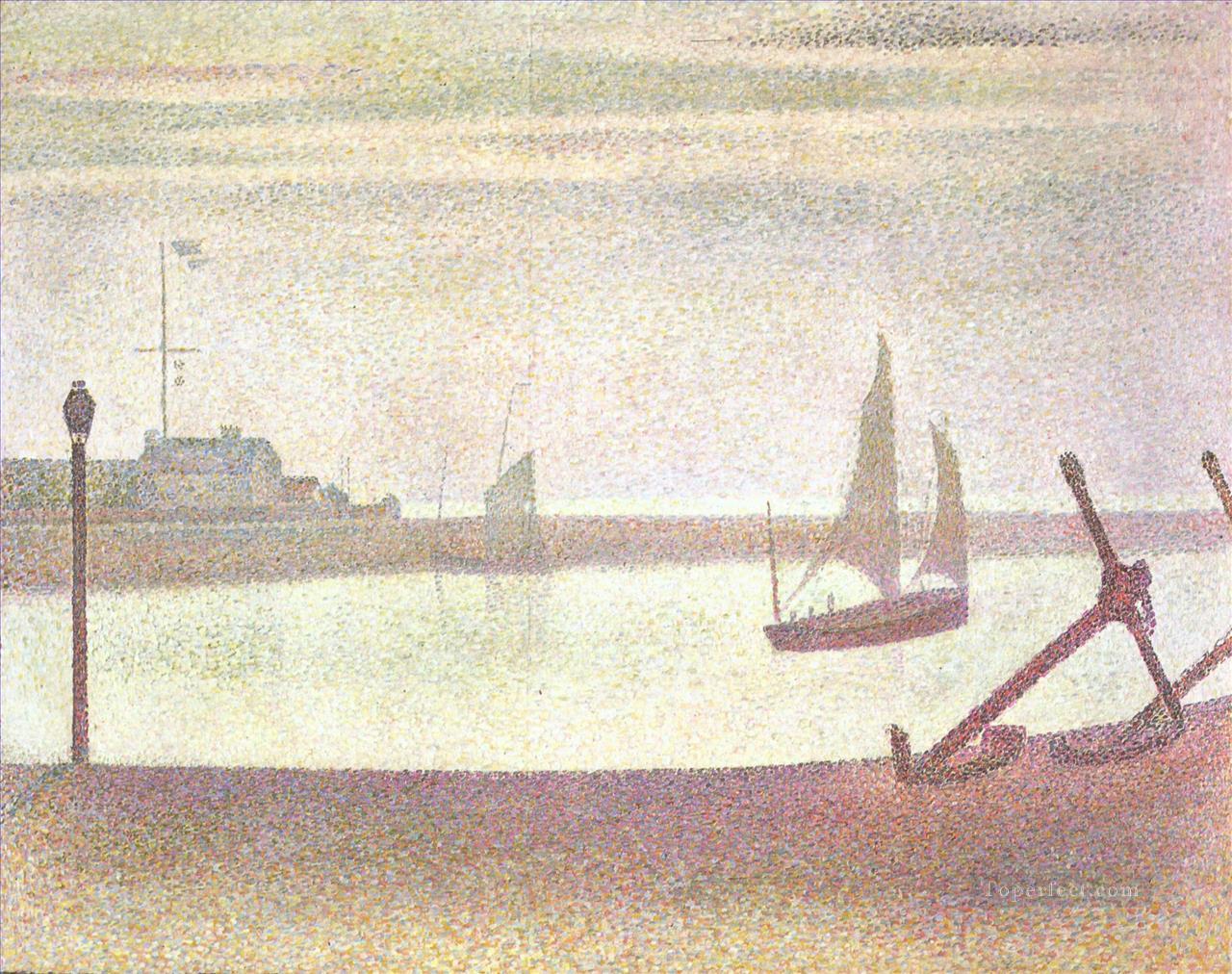 the channel at gravelines evening 1890 Oil Paintings